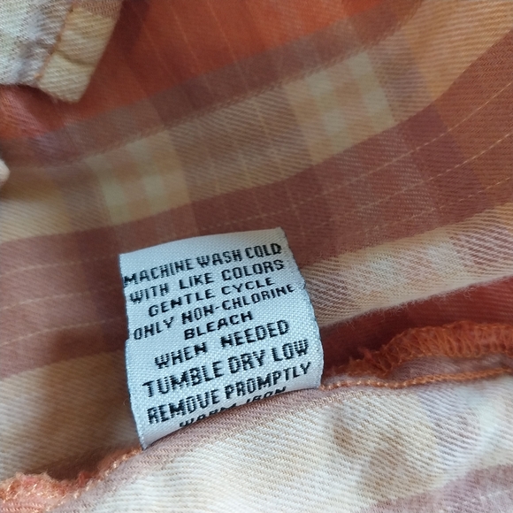 Hippie Laundry Size L Crochet Embellished Plaid Button Cowgirl Long Sleeve Shirt - Picture 9 of 11